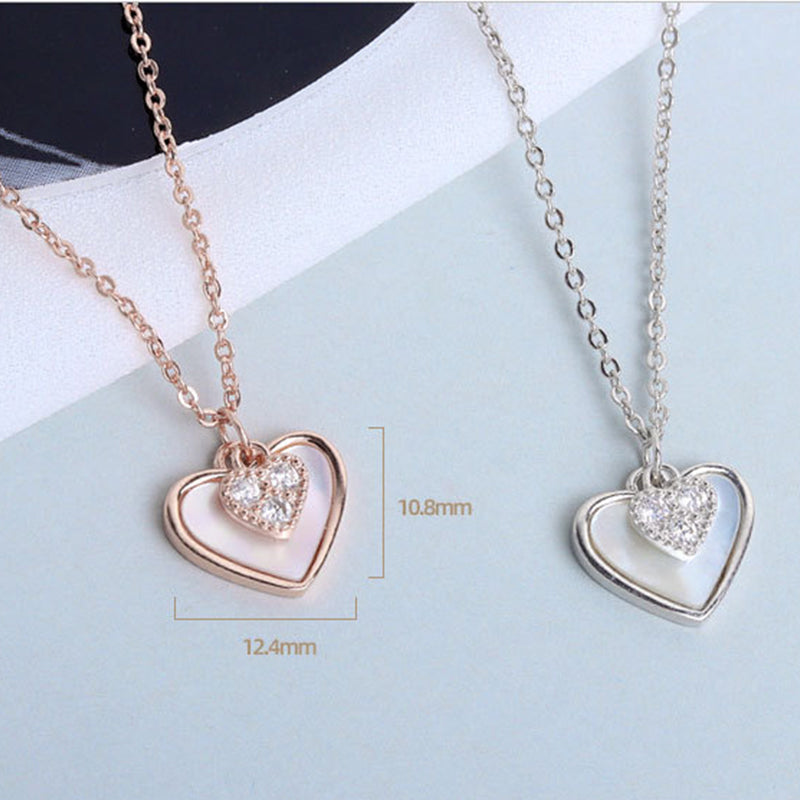 925 Sterling Silver Fashion Heart Pendant Necklace