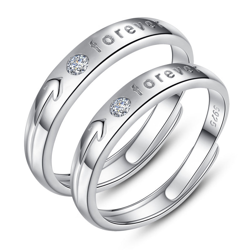 925 Sterling Silver Elegant Fashion Engagement Couple Rings