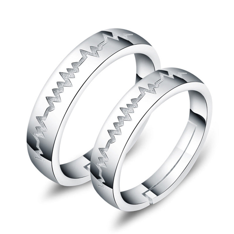 925 Sterling Silver Elegant Fashion Engagement Couple Rings