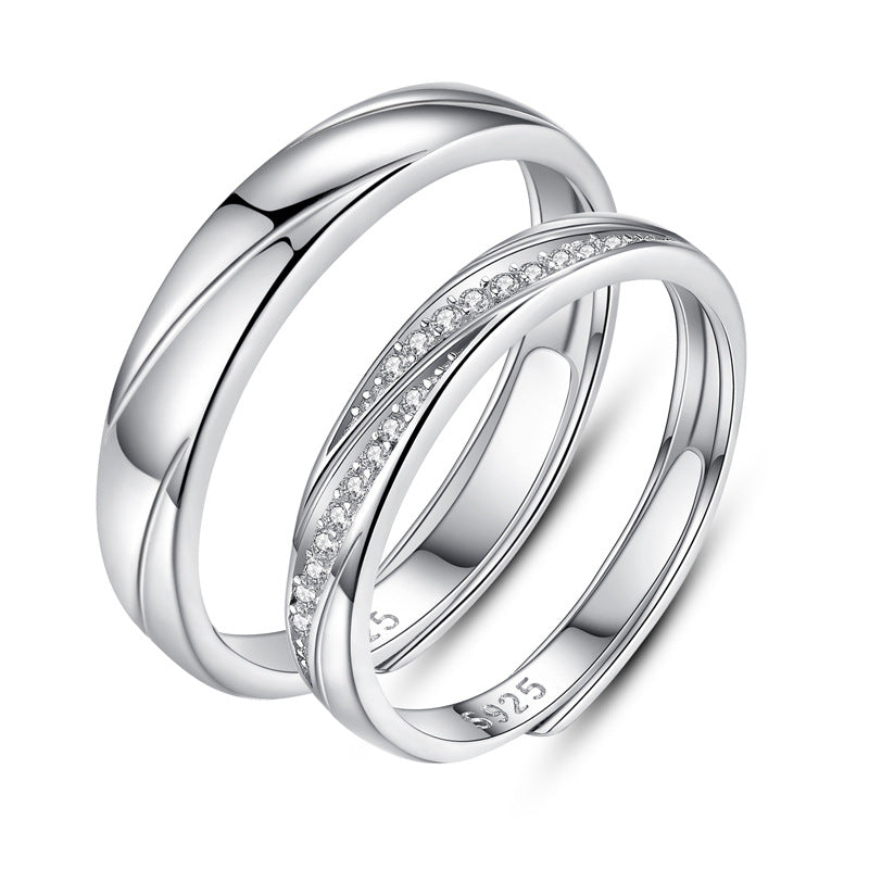 925 Sterling Silver Elegant Fashion Engagement Couple Rings