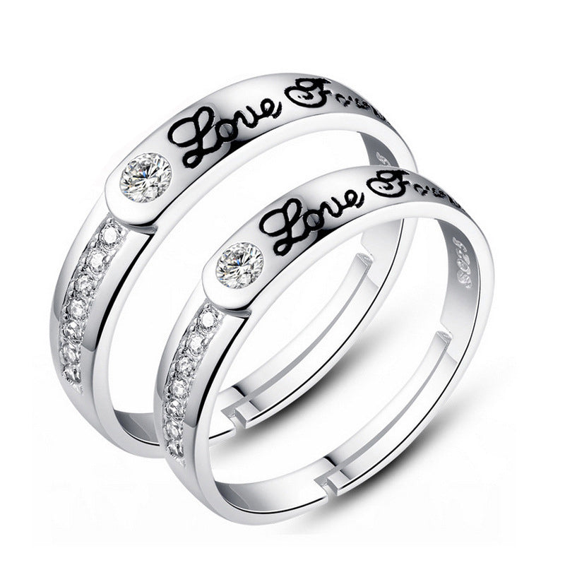 925 Sterling Silver Elegant Fashion Engagement Couple Rings