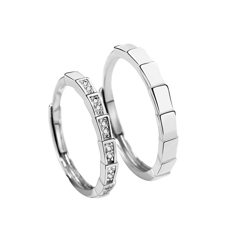 925 Sterling Silver Elegant Fashion Engagement Couple Rings