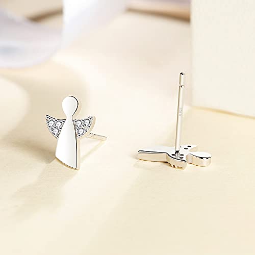 925 Sterling Silver Women Guardian Angel Earrings