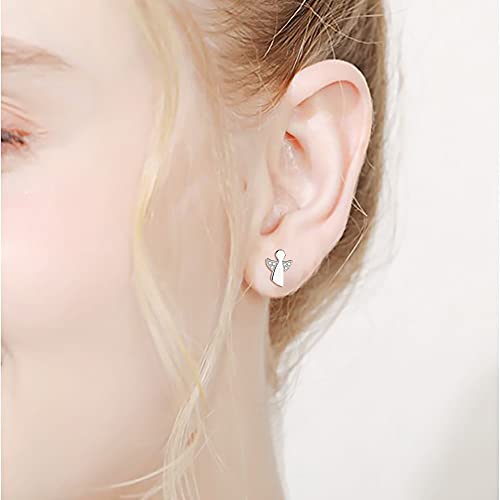 925 Sterling Silver Women Guardian Angel Earrings
