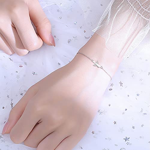 925 Sterling Silver Guardian Angel Lucky Bracelet for Women Girls with Gift Box