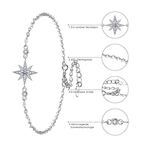 925 Sterling Silver Monaco Star Bracelet Jewelry Gift for Women Girls