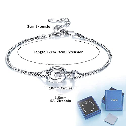 925 Sterling Silver Love Ring Bracelet Jewelry Gift for Women Girls