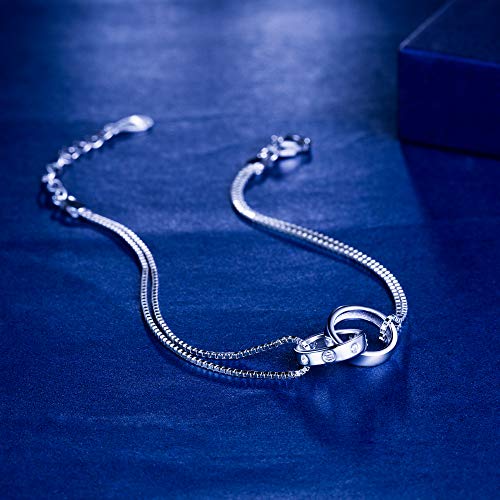 925 Sterling Silver Love Ring Bracelet Jewelry Gift for Women Girls