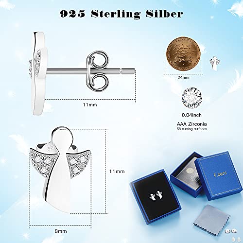 925 Sterling Silver Women Guardian Angel Earrings