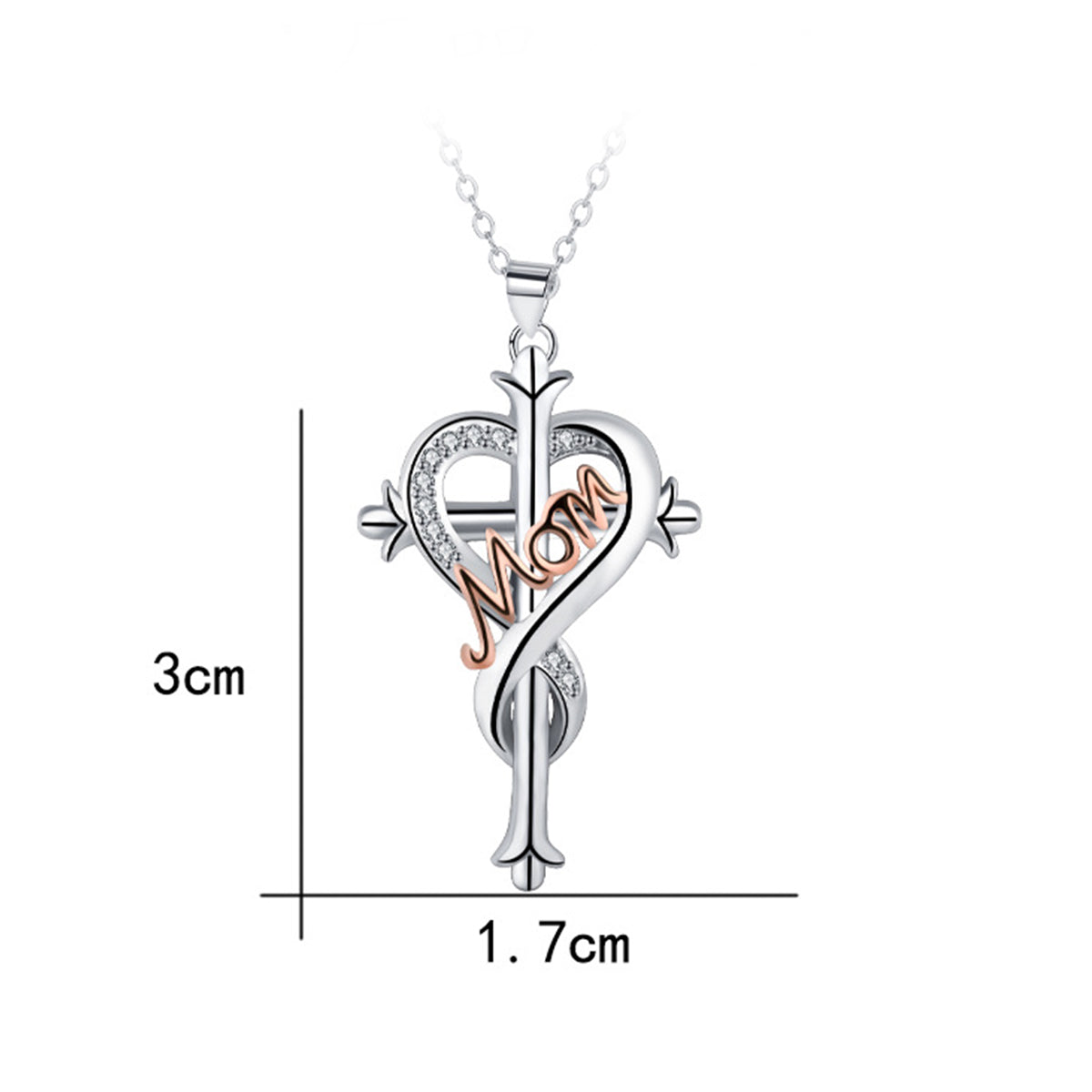 Copper With Silver/Rosegold Plated Cross Pendant Necklace