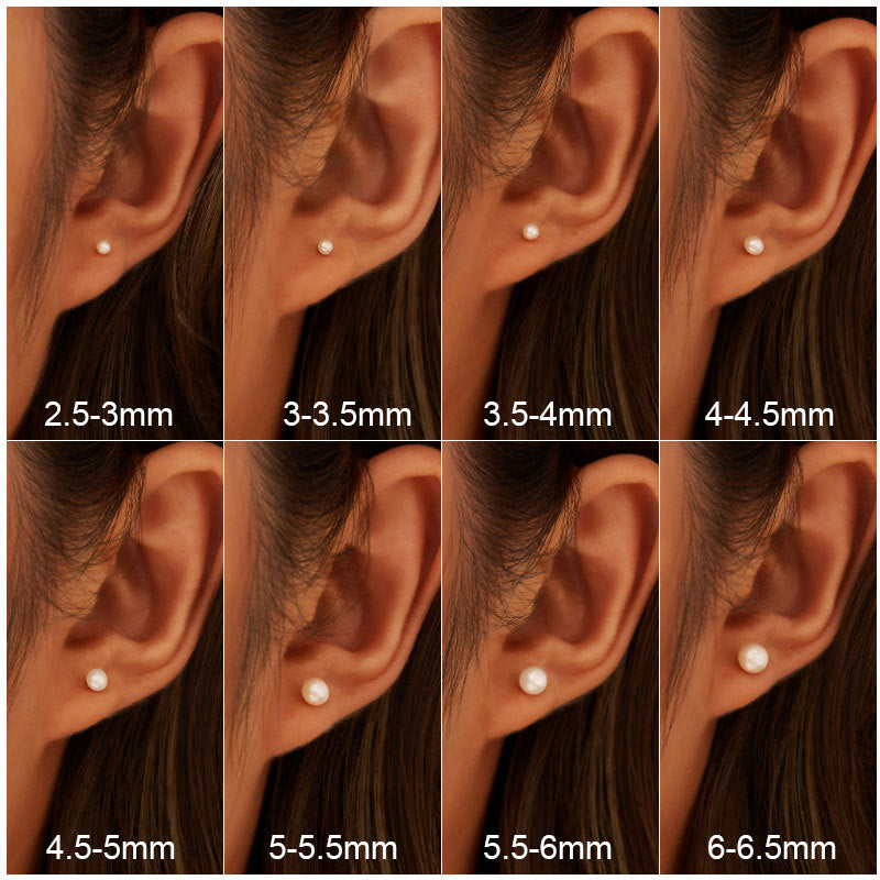 925 Sterling Silver Natural Pearl Stud Earrings Fashion Jewelry Gift for Women Girl