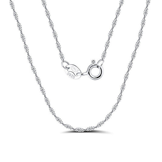 925 Sterling Silver Singapore Chain 1.3mm 1.5mm 1.8mm 2.0mm 2.8mm