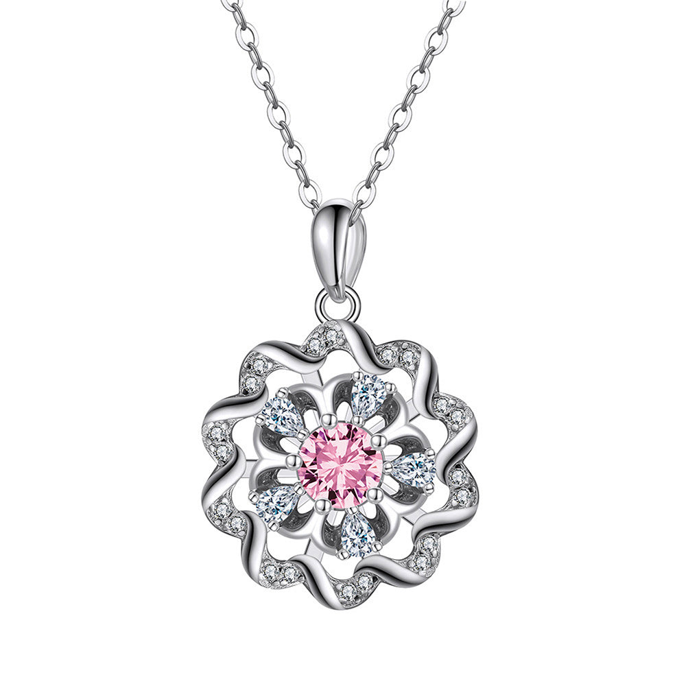 925 Sterling Silver Zircon Pendant Necklace