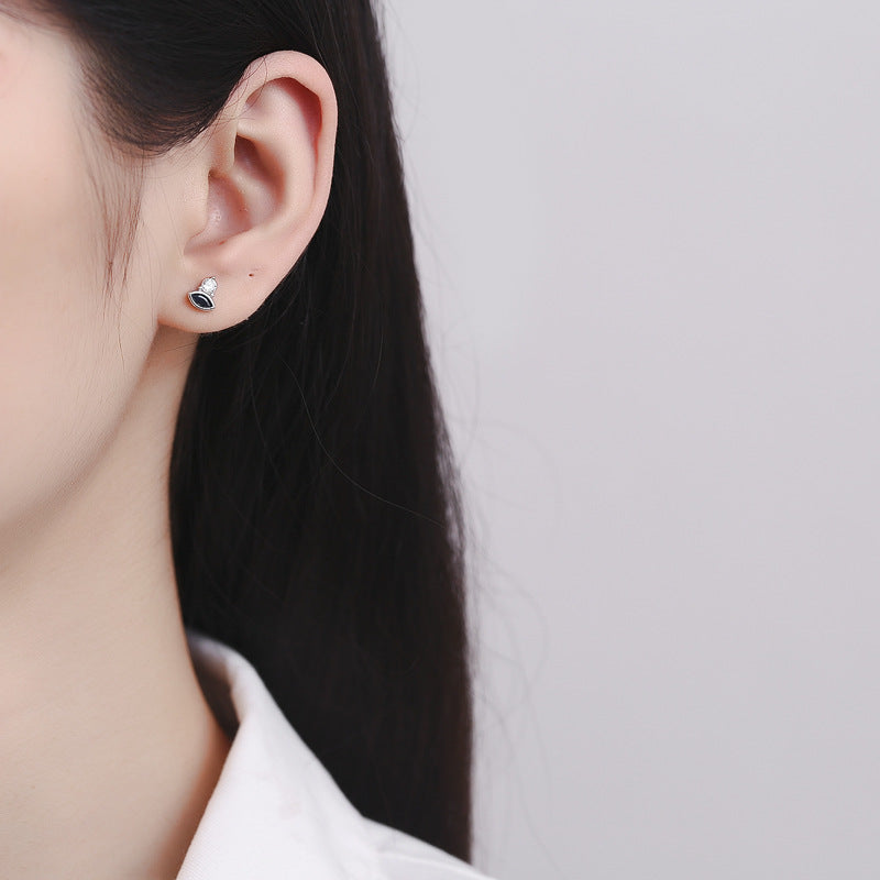 925 Sterling Silver Eye Screwed Earrings