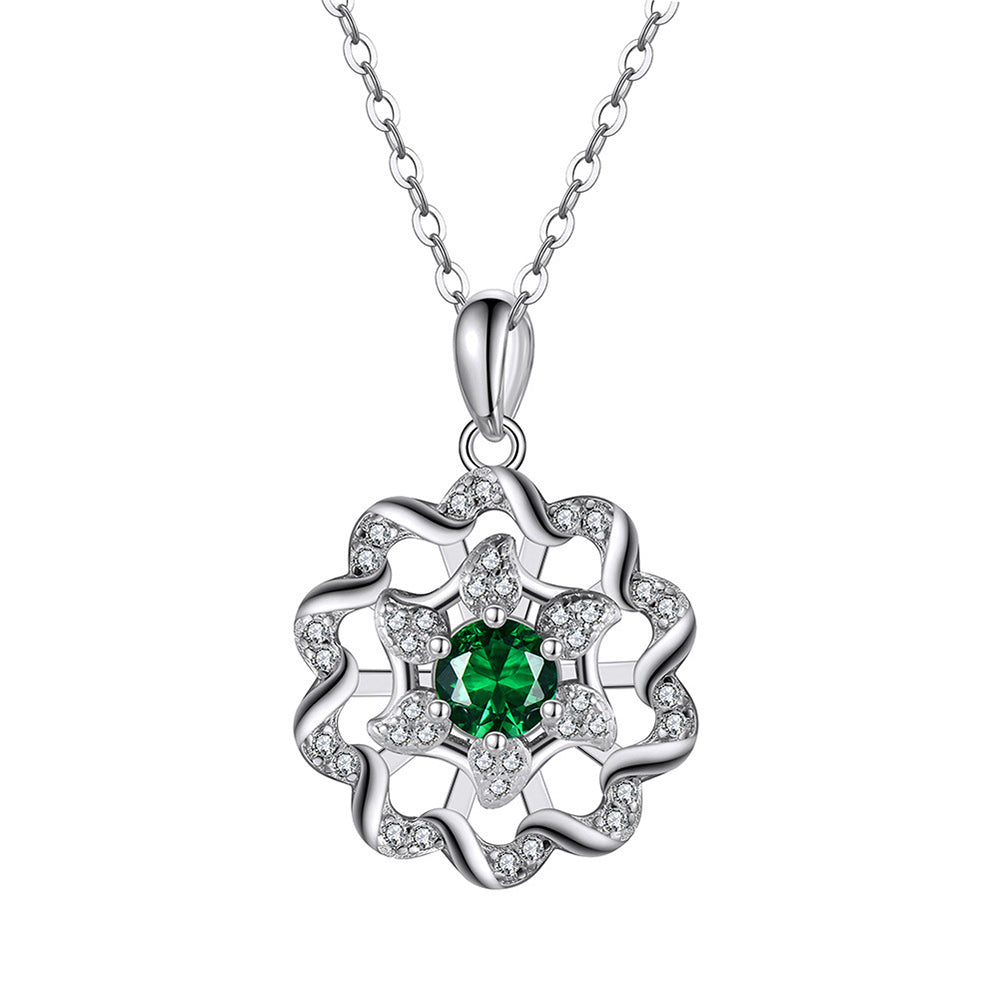 925 Sterling Silver Zircon Pendant Necklace