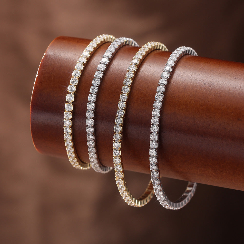 925 Sterling Silver 3mm Tennis Bracelet Flexible