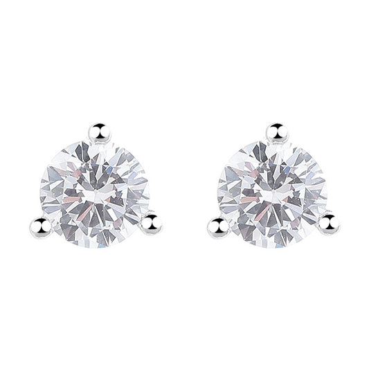 925 Sterling Silver Zircon Screw Back Stud Earrings