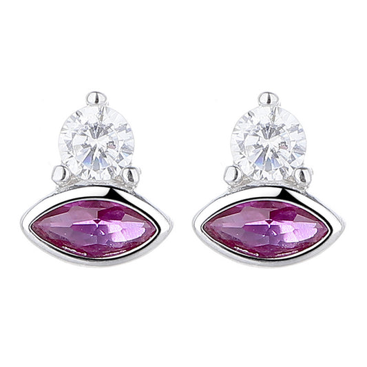 925 Sterling Silver Eye Screwed Earrings