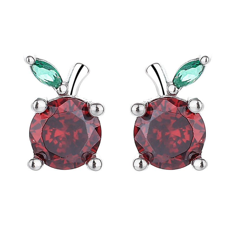 925 Sterling Silver Fruit Screw Back Stud Earrings