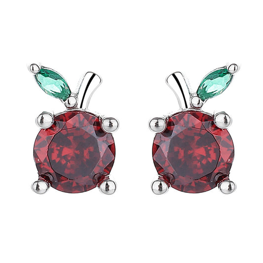 925 Sterling Silver Fruit Screw Back Stud Earrings