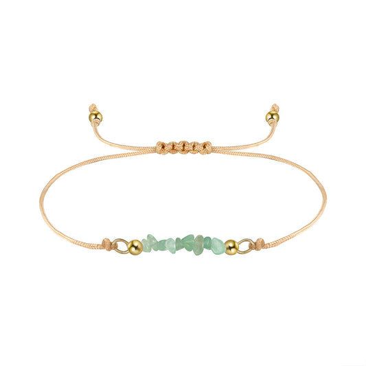 925 Sterling Silver Stones Braided Bracelet