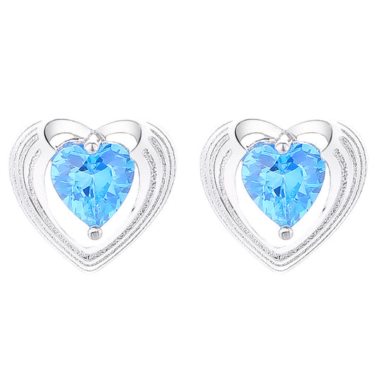 925 Sterling Silver Heart Stud Earrings