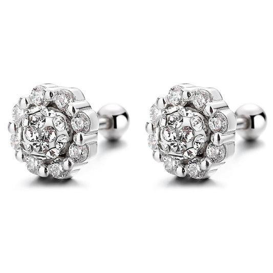 925 Sterling Silver Screw Back Stud Earrings