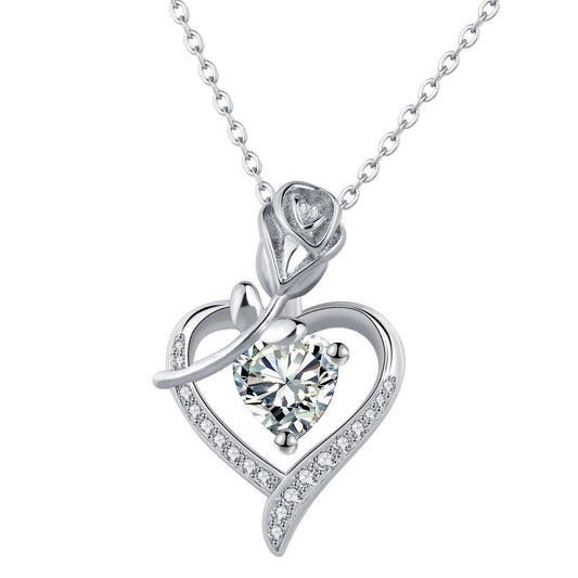 Copper With Silver Plated Heart Pendant Necklace
