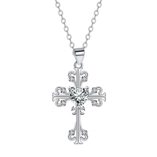 Copper With Silver Plated Cross Pendant Necklace