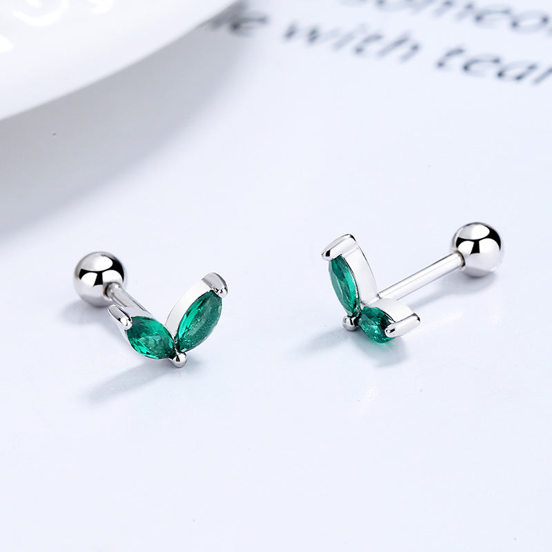 925 Sterling Silver Heart Screwed Earrings