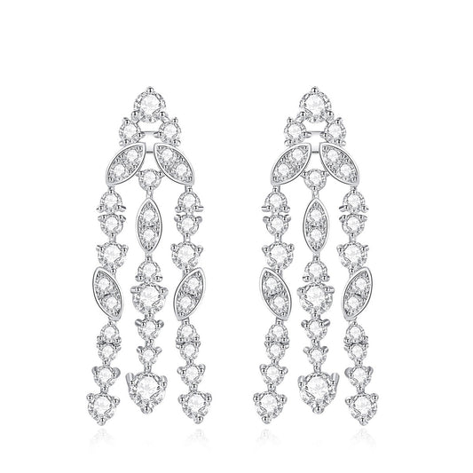 Copper With Silver Plated Fashion Jewelry Earrings