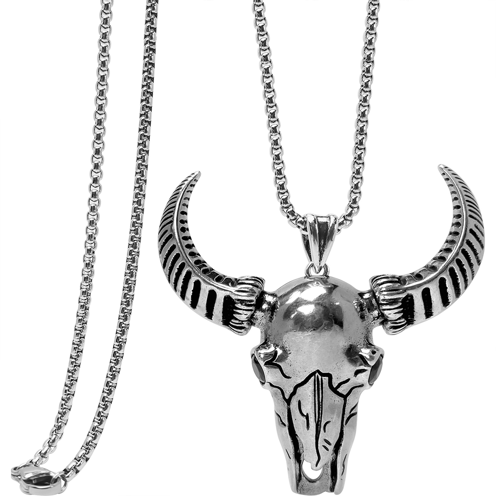 Punk-style Sheep Horns Pendant Necklace, Men Women's Fashion Jewelry, Perfect for Parties & Gifts, Elegant Accessory for Everyday Wear