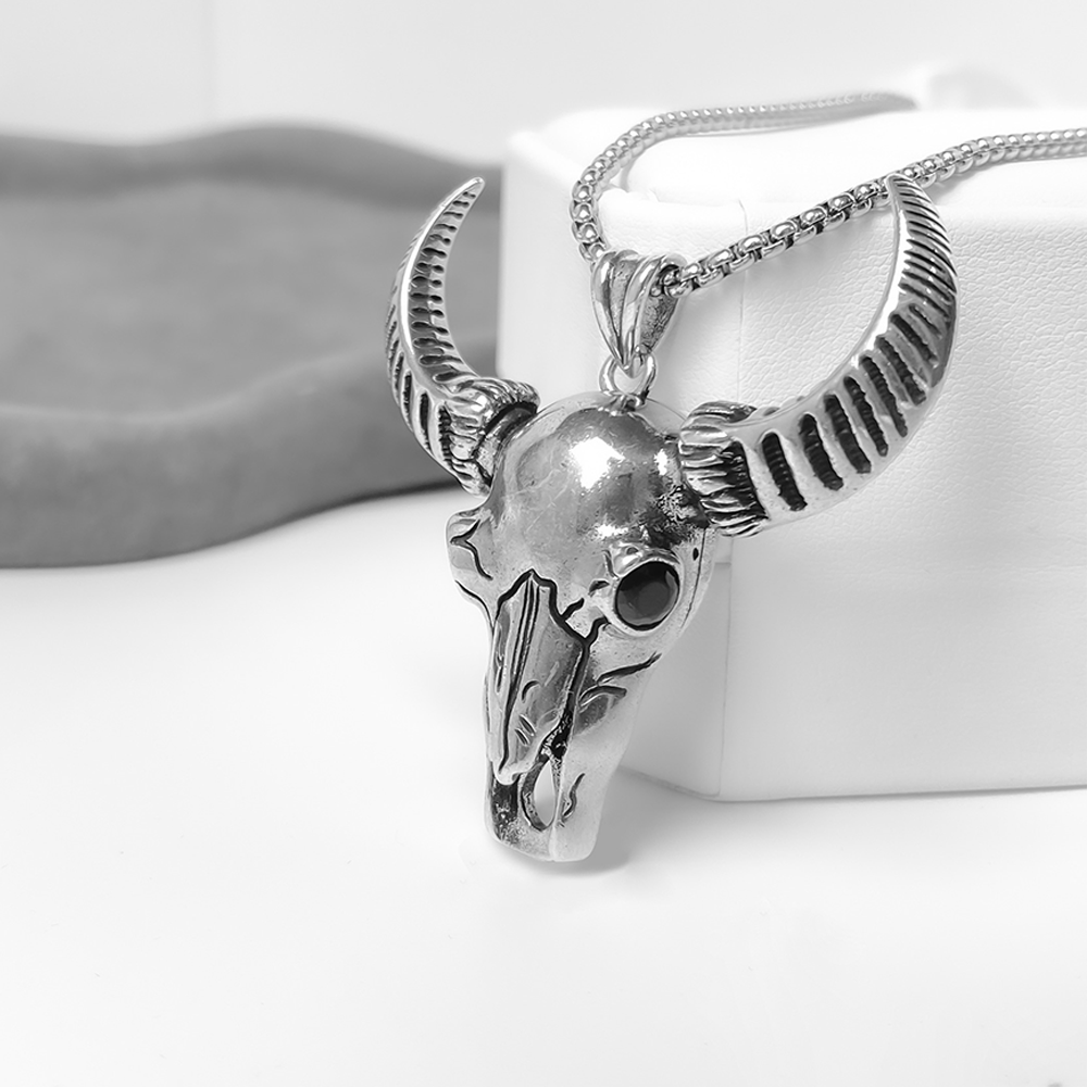 Punk-style Sheep Horns Pendant Necklace, Men Women's Fashion Jewelry, Perfect for Parties & Gifts, Elegant Accessory for Everyday Wear