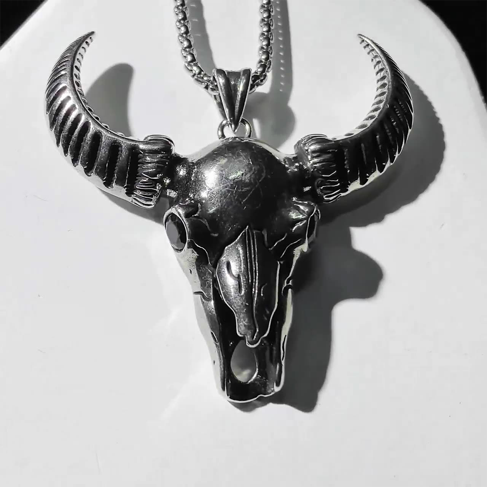 Punk-style Sheep Horns Pendant Necklace, Men Women's Fashion Jewelry, Perfect for Parties & Gifts, Elegant Accessory for Everyday Wear