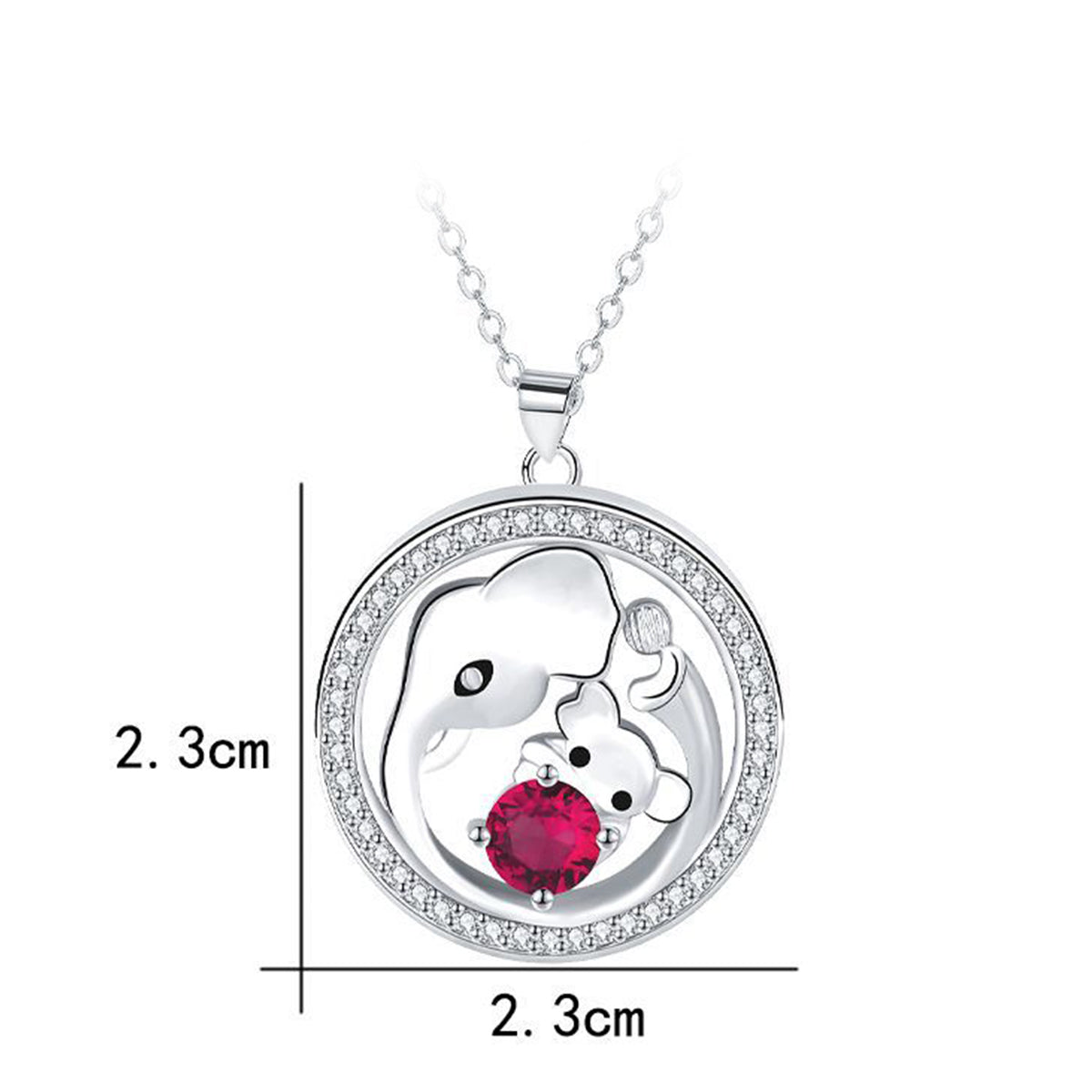 Copper With Silver Plated Elephants Pendant Necklace