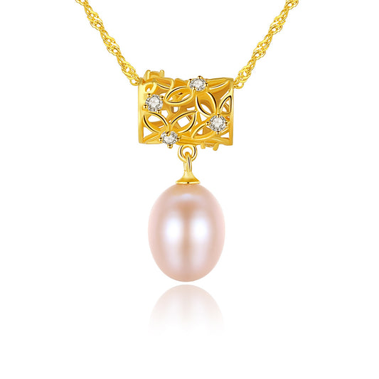 925 Sterling Silver Natural Pearl Drop Necklace Fashion Jewelry Gift for Women Girls