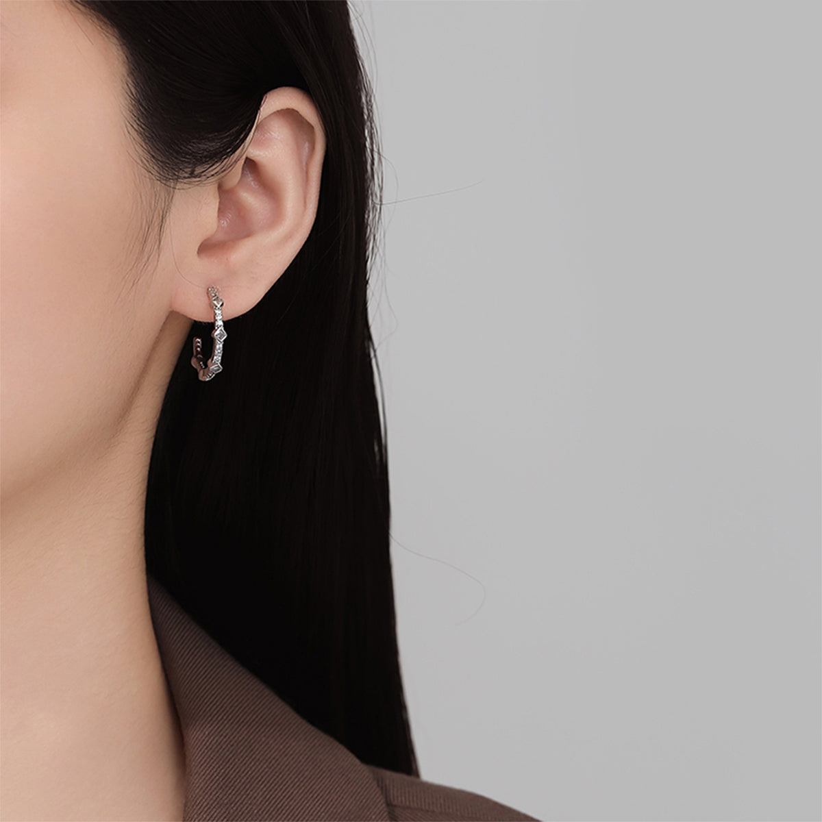 Pendientes de joyería de moda de cobre con baño de plata