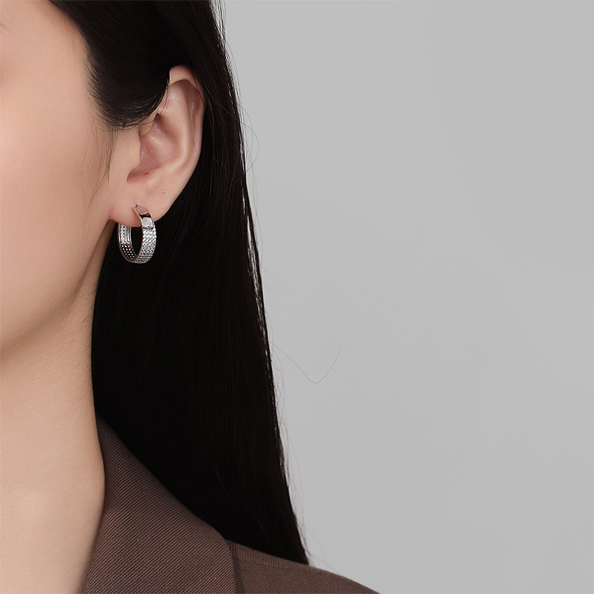 Pendientes de joyería de moda de cobre con baño de plata