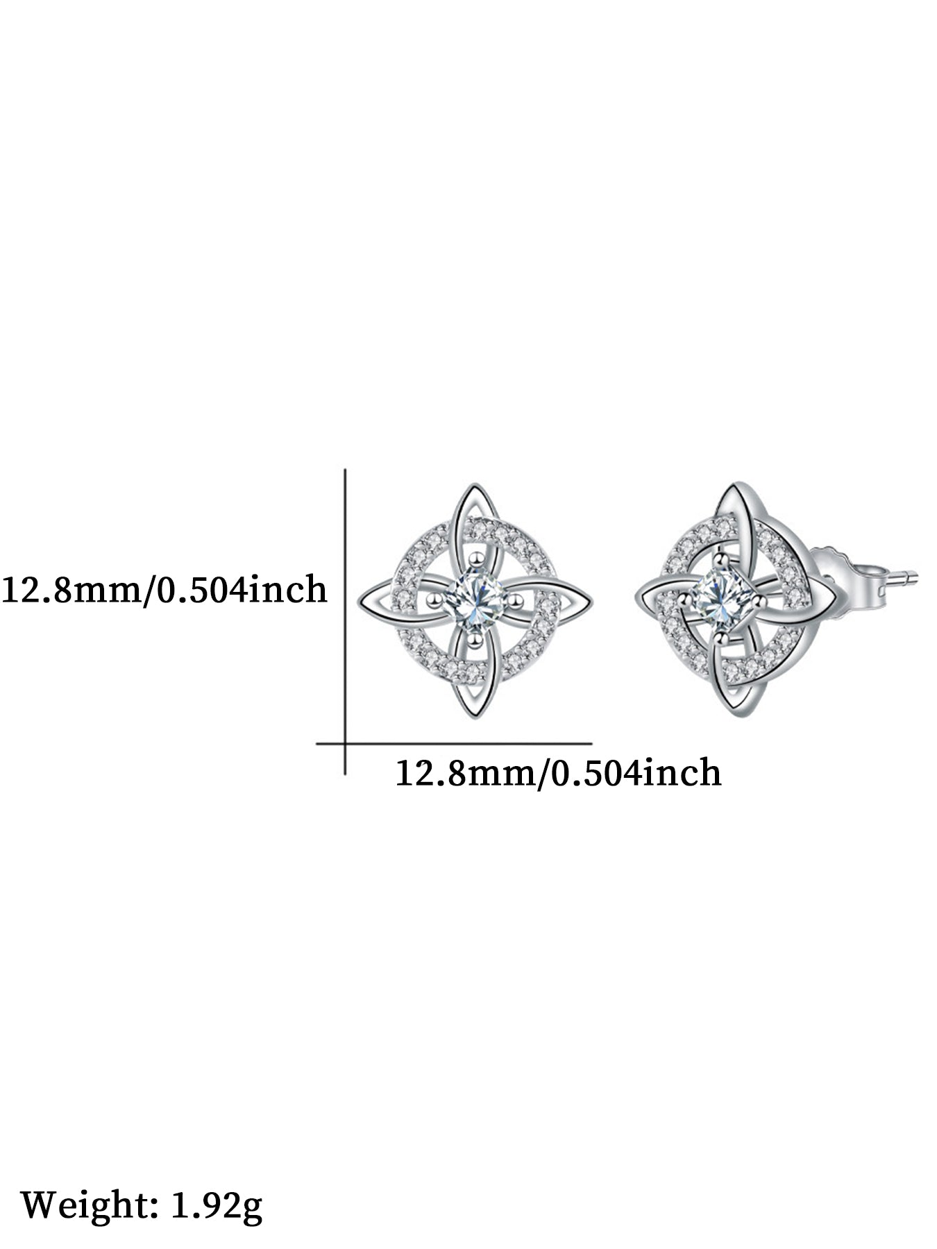 Elegant Stud Earrings, Zirconia Decor Stud Earrings, Fashion Jewelry Accessories for Women & Girls