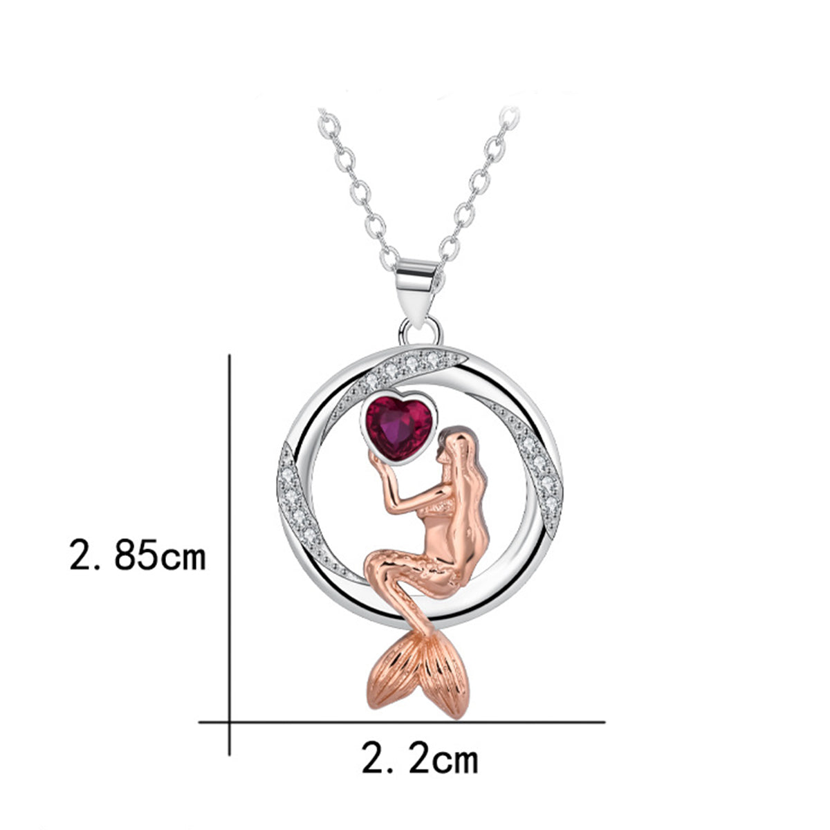 Copper With Silver/Rosegold Plated Mermaid Pendant Necklace for Women