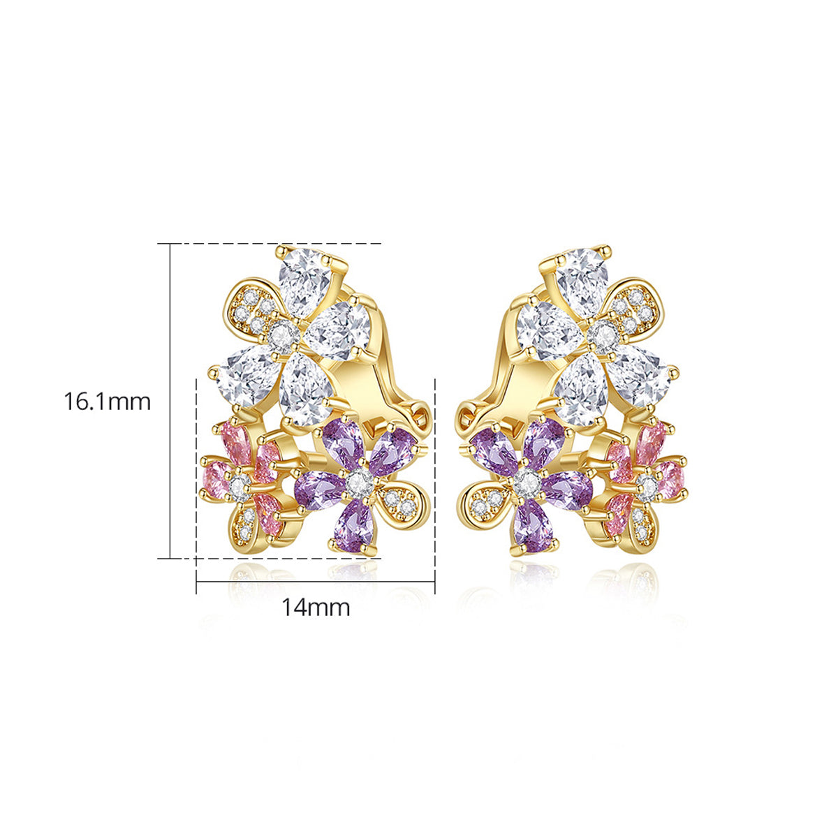 Copper With Gold Plated Fashion Jewelry Earrings