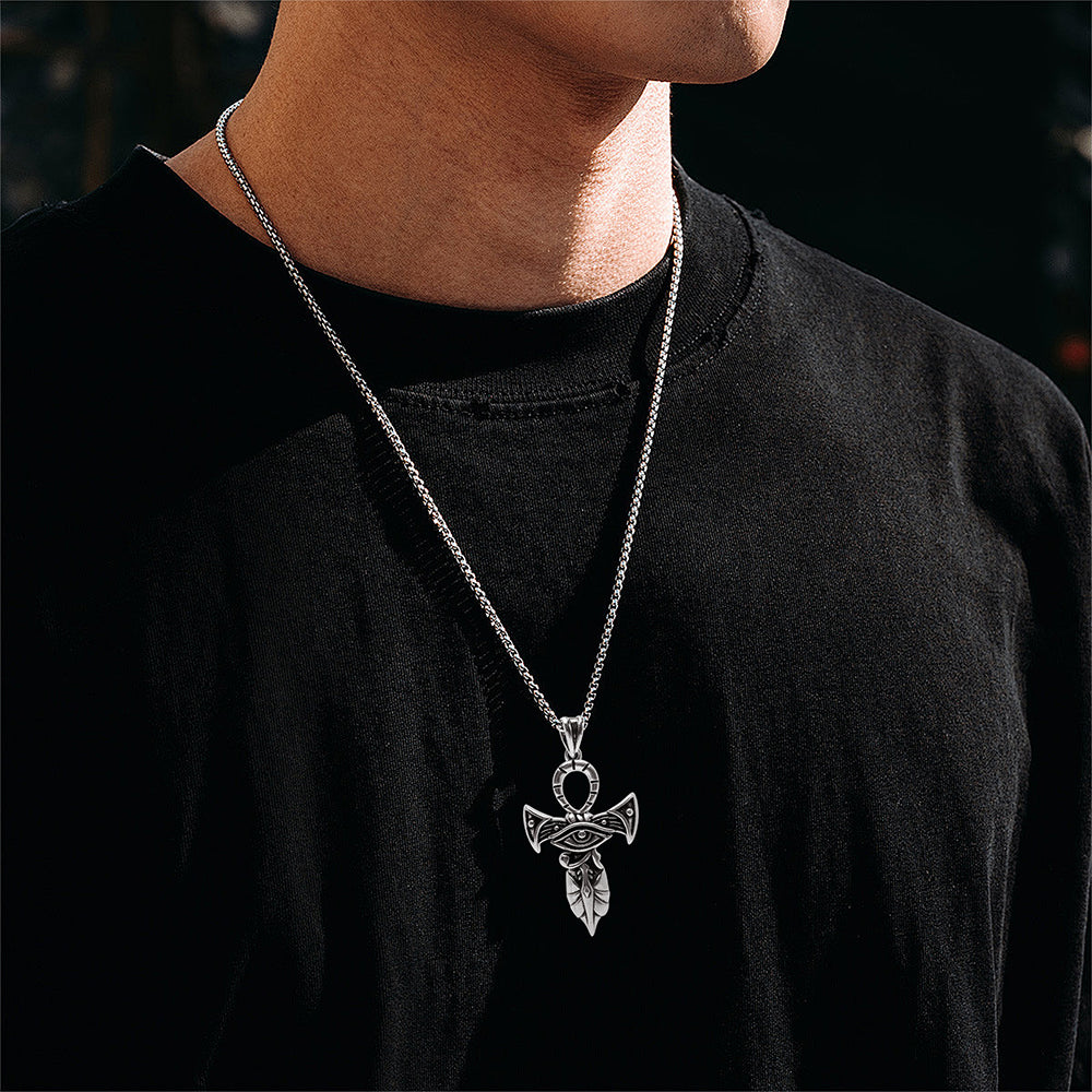 Eye of Horus Pendant Necklace, Men Women's Fashion Jewelry, Perfect for Parties & Gifts, Elegant Accessory for Everyday Wear