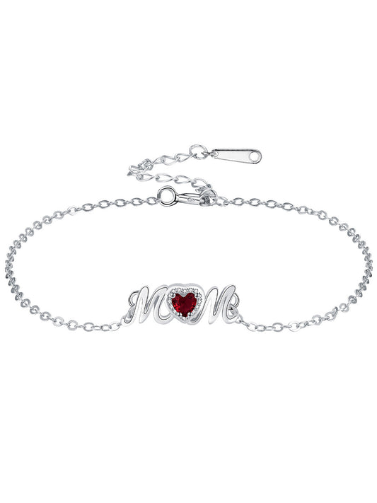Mom Letter Design Bracelet, Fashionable Rhinestone Decor Bracelet for Women & Girls, Trendy All-match & Exquisite Jewelry for Birthday Gift