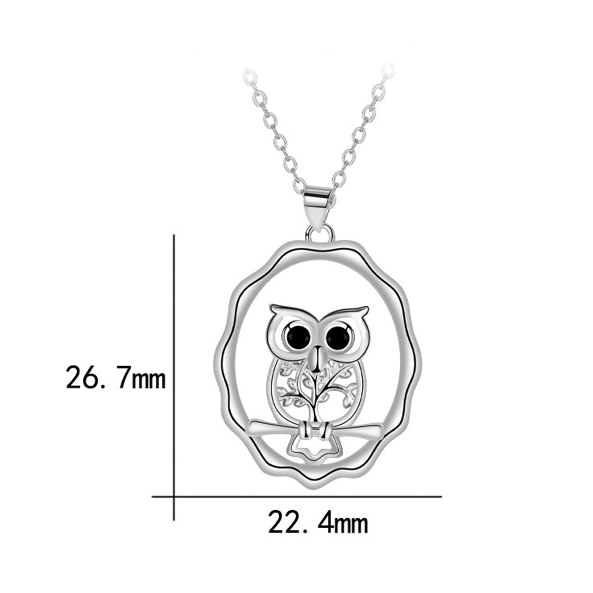 Copper With Silver Plated Owl Pendant Necklace