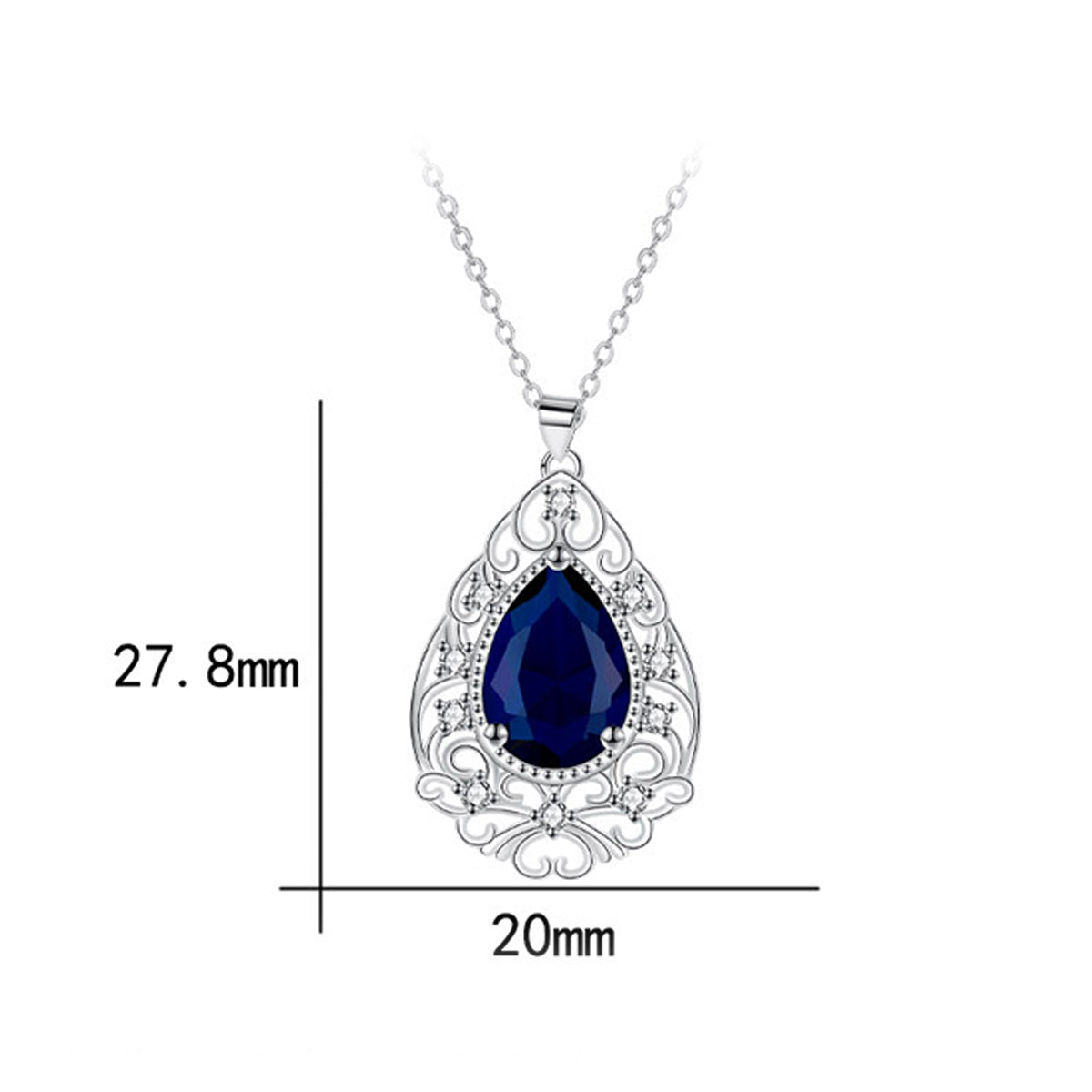 Copper With Silver Plated Drop Pendant Necklace