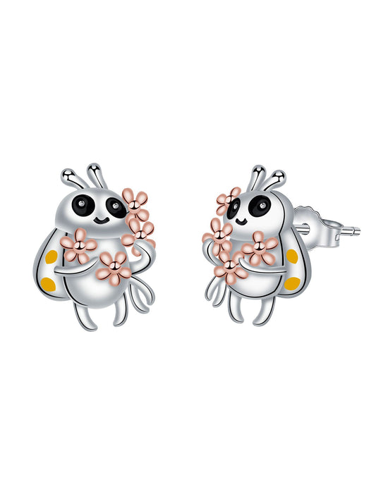 Cute Bee Design Stud Earrings, Fashionable Earrings for Women & Girls, Trendy All-match & Exquisite Jewelry for Birthday Gift