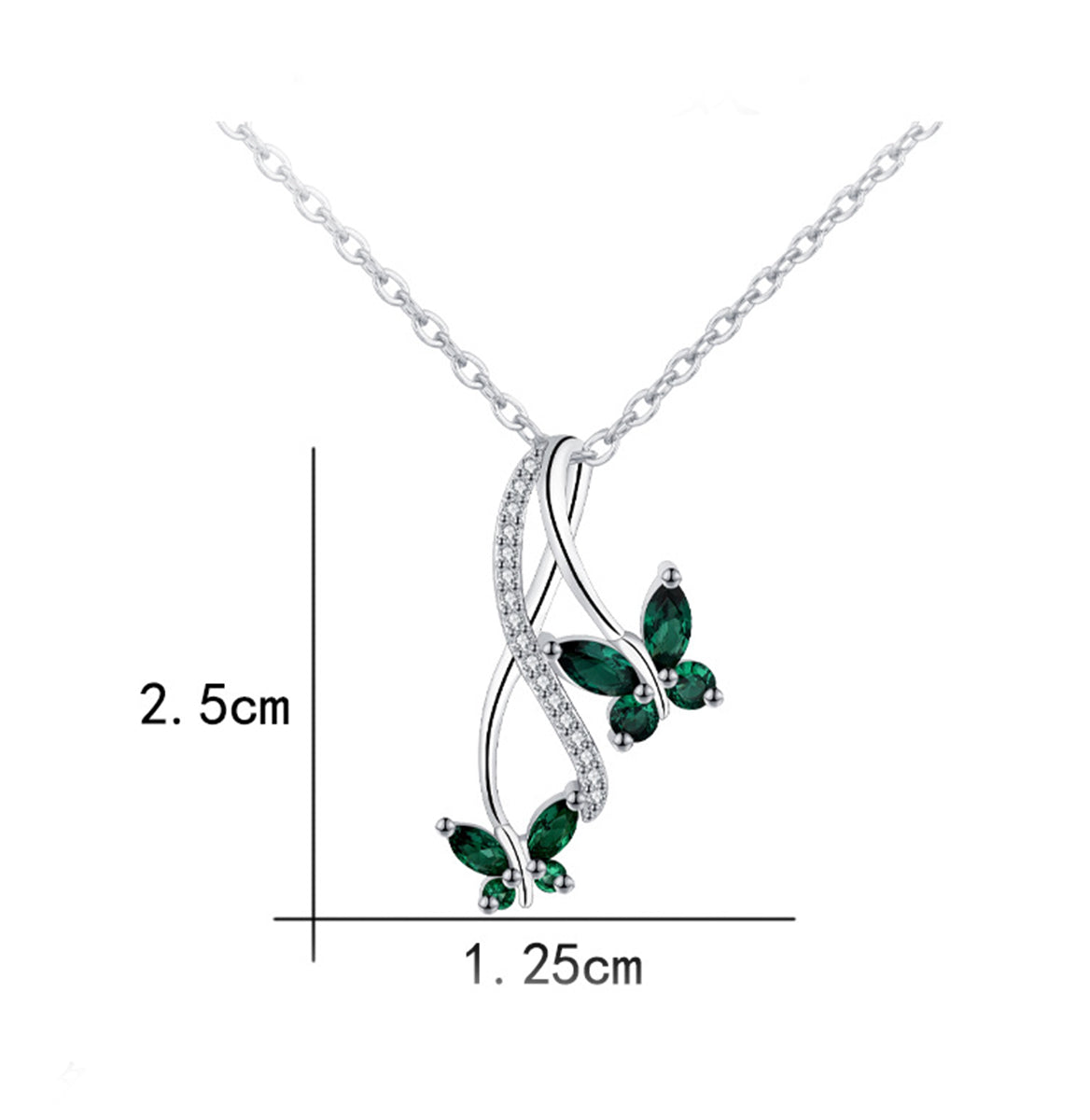 Copper With Silver Plated Butterfly Pendant Necklace