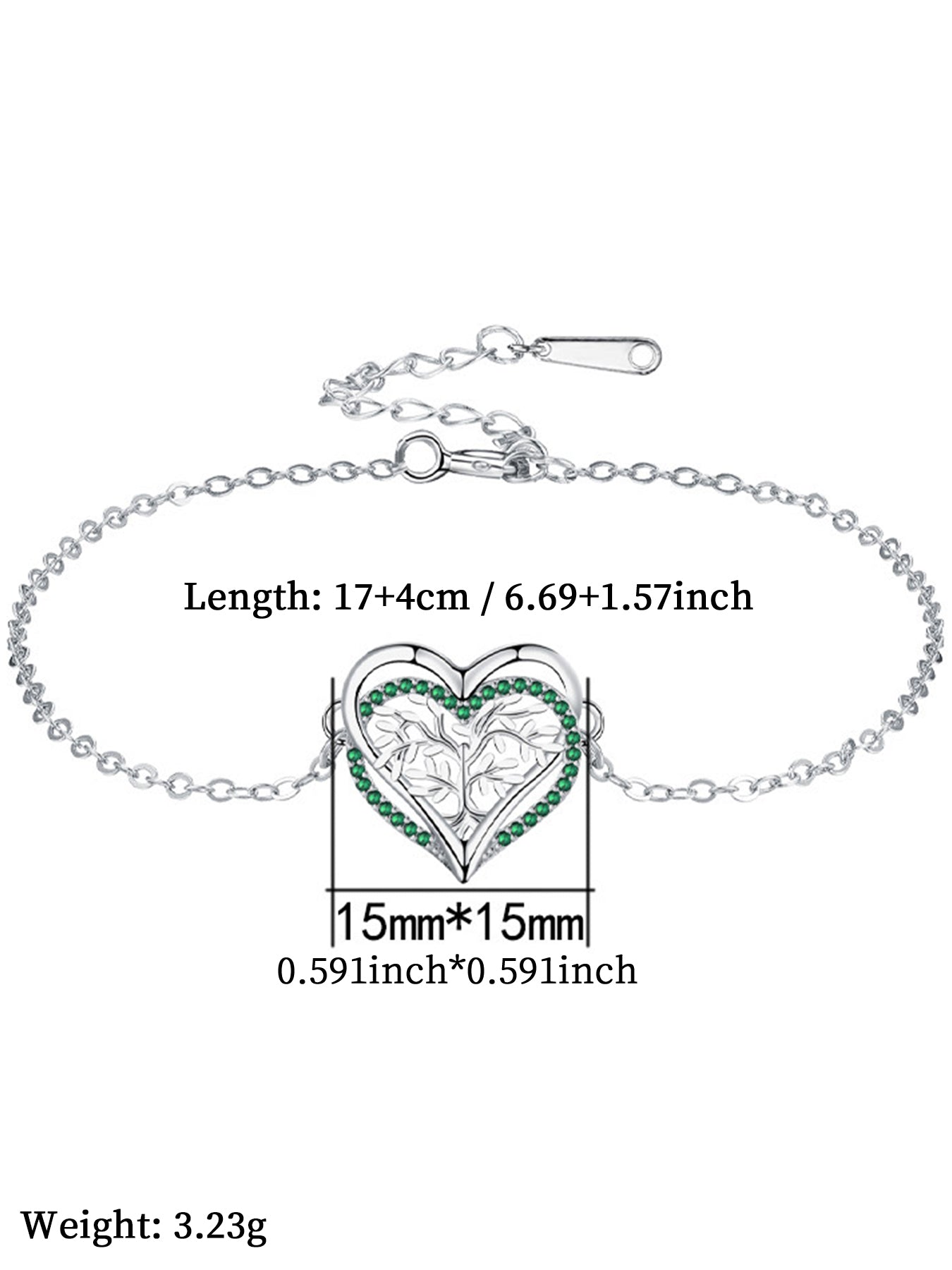Heart Shaped Tree Of Life Design Bracelet, Fashionable Jewelry for Women & Girls, Trendy All-match & Exquisite Jewelry for Birthday Gift