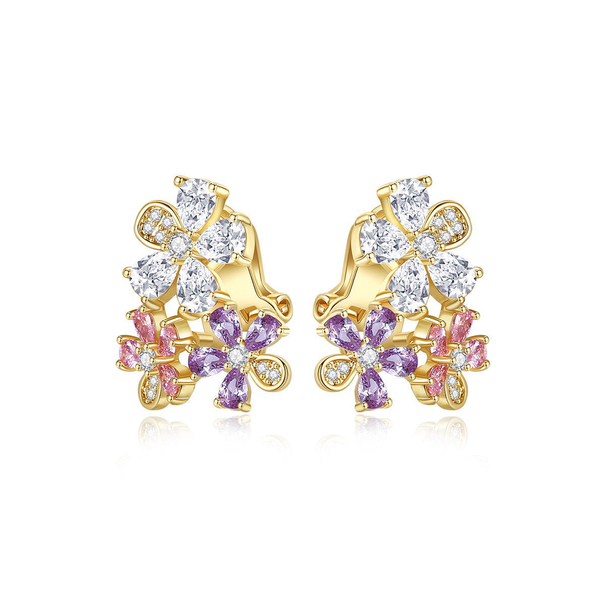 Copper With Gold Plated Fashion Jewelry Earrings