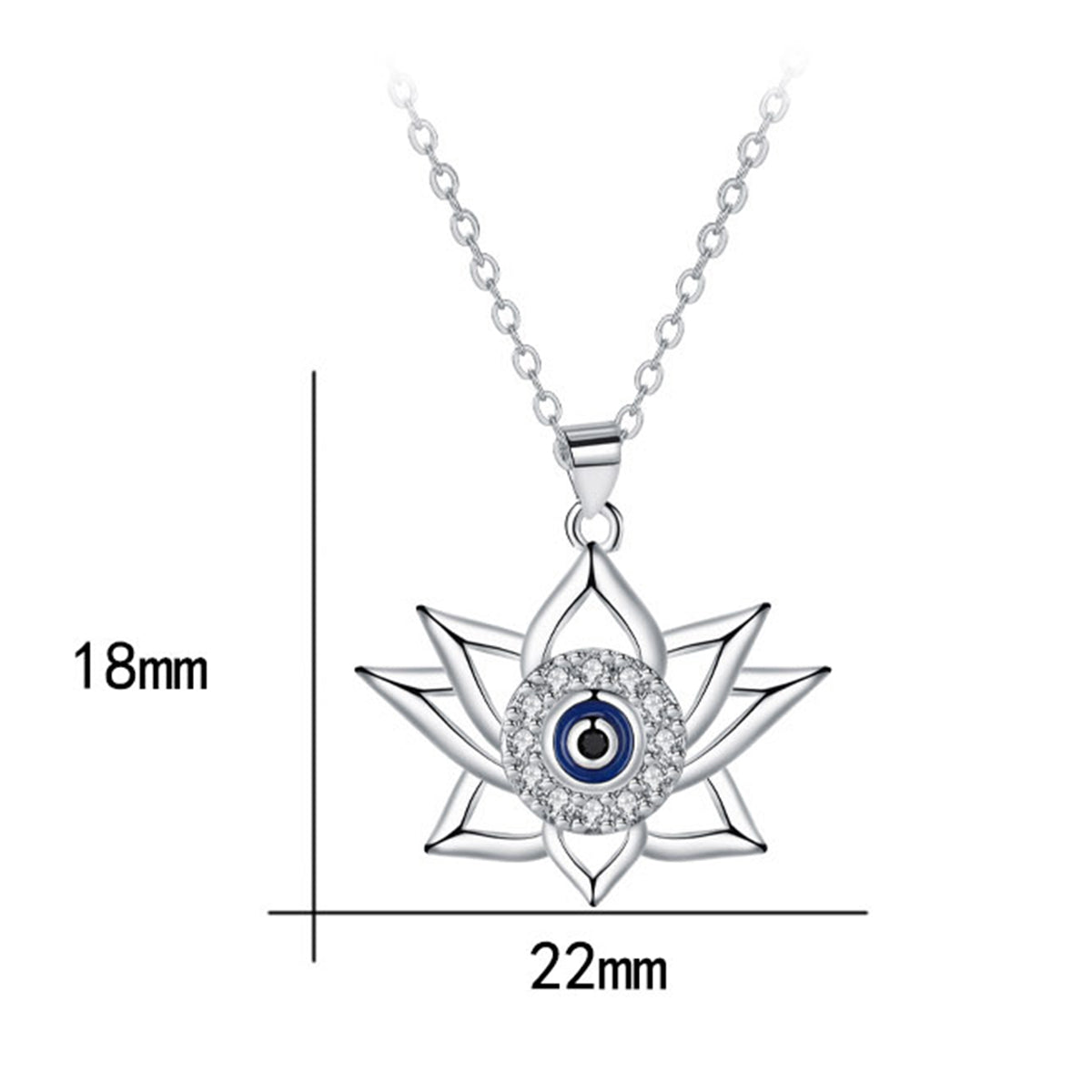 Copper With Silver Plated Eye Pendant Necklace